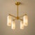Not Yet Made - Made To Order Handcrafted Brass 4-Light Chandelier With Natural Alabaster Shades, Luxury Dining Room Pendant Light For Sale - Image 5 of 7