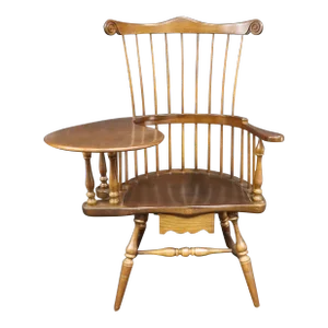 Frederick Duckloe Oak & Walnut Comback Windsor Desk Chair