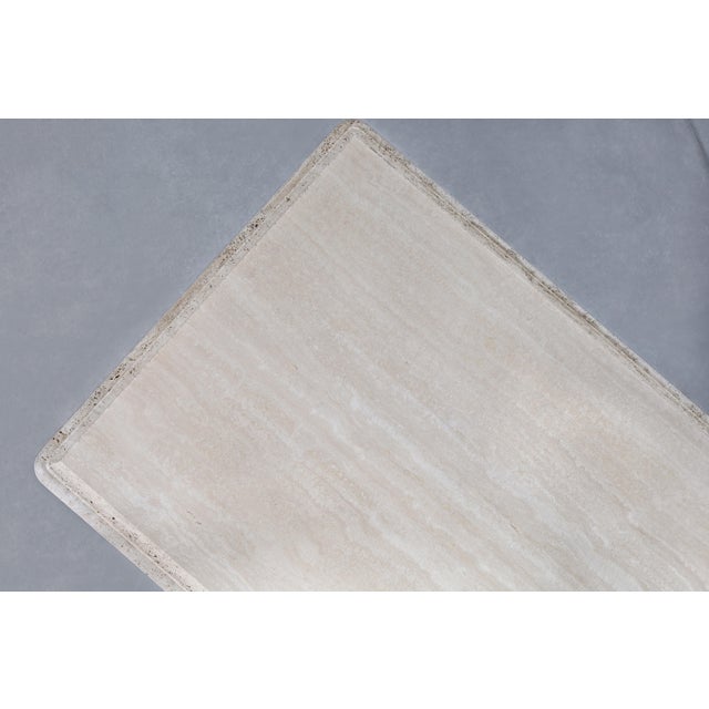 Vintage Italian Modern Travertine Coffee Tables With Bullnose Edge, 1980s For Sale - Image 12 of 13