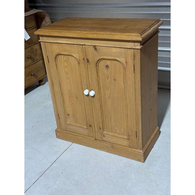 Victorian Antique Pine Two Door Cupboard From England For Sale - Image 3 of 18