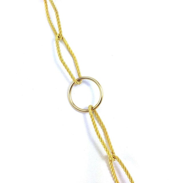 Gold Mid 20th Century Open Link 18k Yellow Gold Long Chain Necklace For Sale - Image 8 of 8