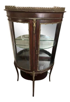 French 19th Century Art Deco Lady Ormolu Curio China Cabinet Bridge