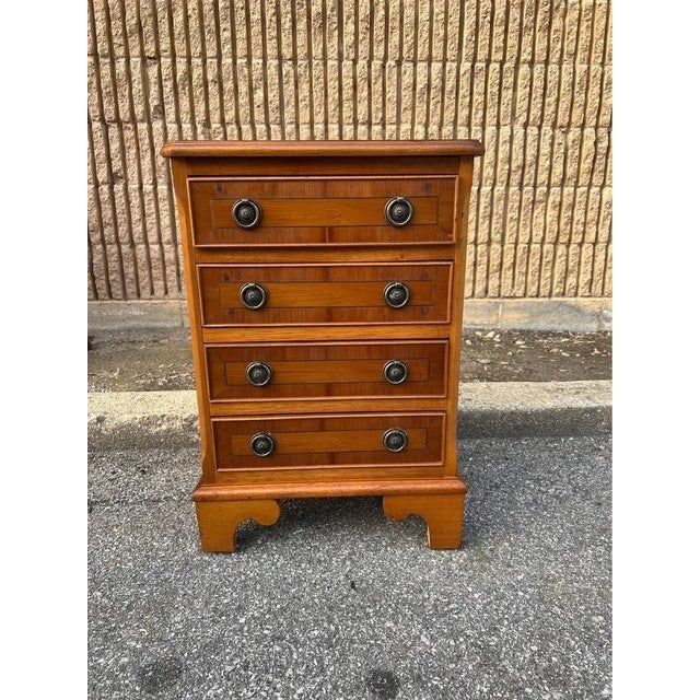 1940s 1940s Chippendale Style Inlaid Walnut Side Chest For Sale - Image 5 of 11