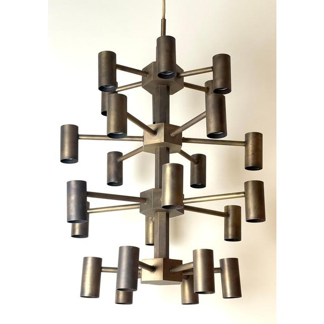 Mid-Century Brass 24-Light Chandelier attributed to Gotthold Schönwandt, Germany, 1960s For Sale - Image 18 of 18