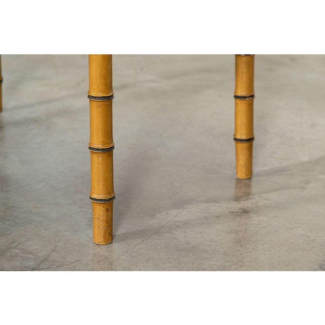 19th Century English Faux Bamboo, Marble & Painted Beech Coffee Table, 1850s For Sale - Image 14 of 17