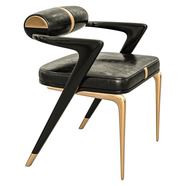 "Grecale" Chair, With Bronze & Stainless Steel, Tailor Made Leather For Sale - Image 11 of 11