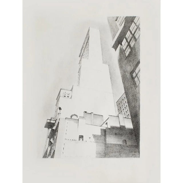 1939 After Charles Sheeler "Manhattan, Delmonico Building", First Edition Period Lithograph For Sale - Image 9 of 9