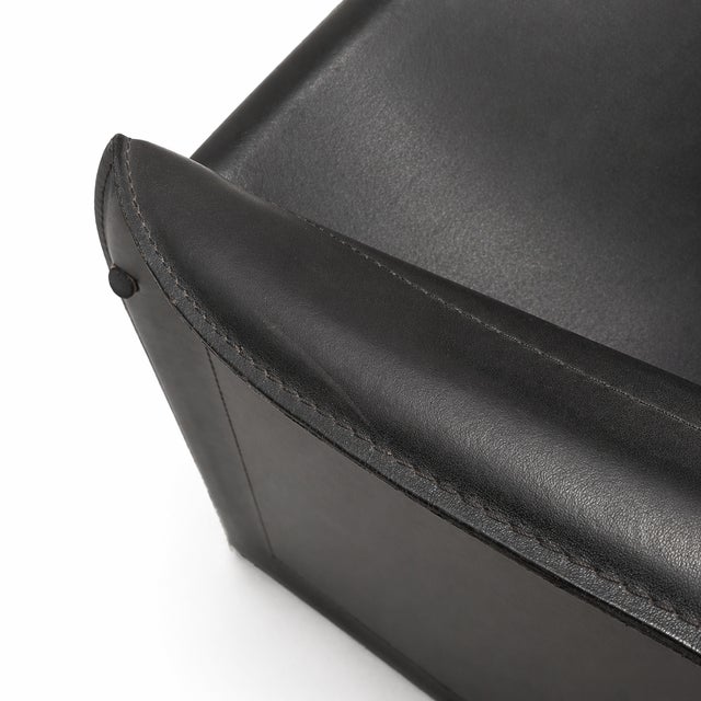 Black Vintage Black Leather Chair, 1980s For Sale - Image 8 of 9