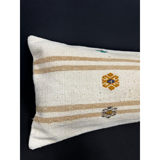 Turkish Hemp Pillow Cushion Natural Beige Brown Cushion Cover 14x40 #30495 Enhance your home decor with our Kilim Pillow...