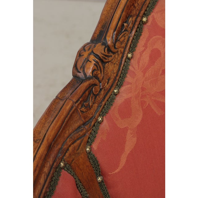 Vintage French Provincial Upholstered Love Seat Settee For Sale - Image 14 of 18