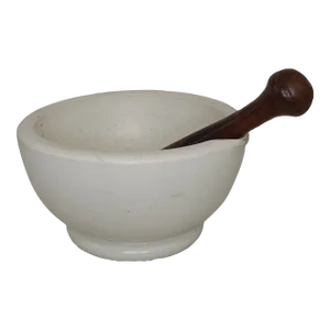 Antique English Ceramic Mortar and Pestle - 2 Pieces