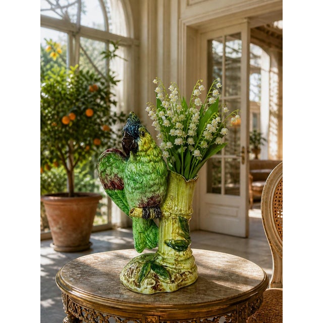 Vintage Ceramic Parrot Vase, 1920s For Sale - Image 15 of 17