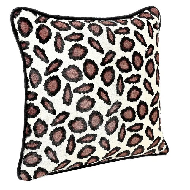 Animal Print Hair on Hide Pillow Cover With Piping For Sale - Image 4 of 12