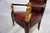 Red Mid 20th Century Red Leather Empire Style Armchair With Gilded Figures For Sale - Image 8 of 11