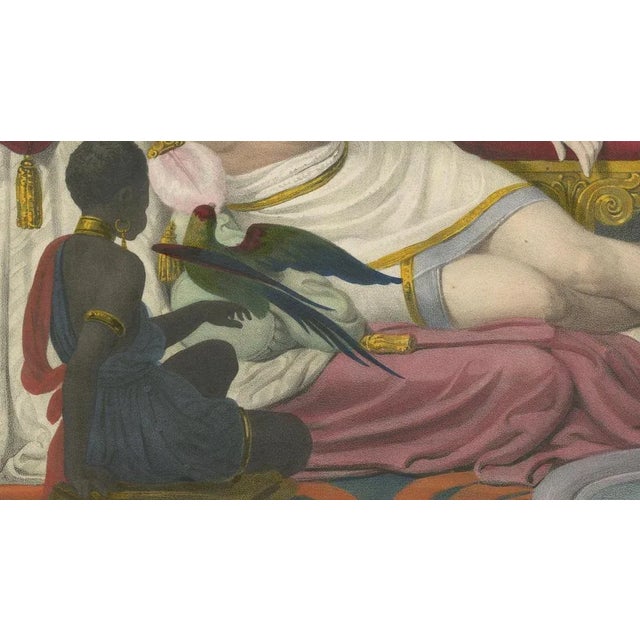 After Schrödter, Ulrika, Reclining Woman with Parrots, 1840, Lithograph For Sale - Image 6 of 10