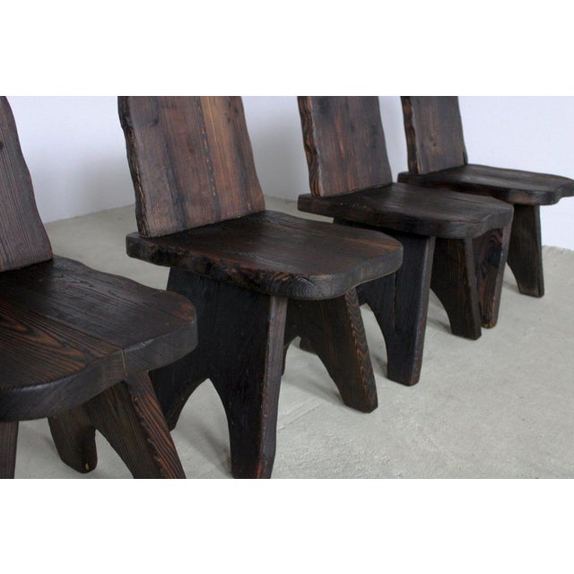 Wood Brutalist Chairs, France, 1950s, Set of 14 For Sale - Image 7 of 11