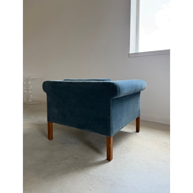 Rare Charles McMurray Architect-Designed Geometric Form Lounge Chair in Mohair For Sale - Image 9 of 12