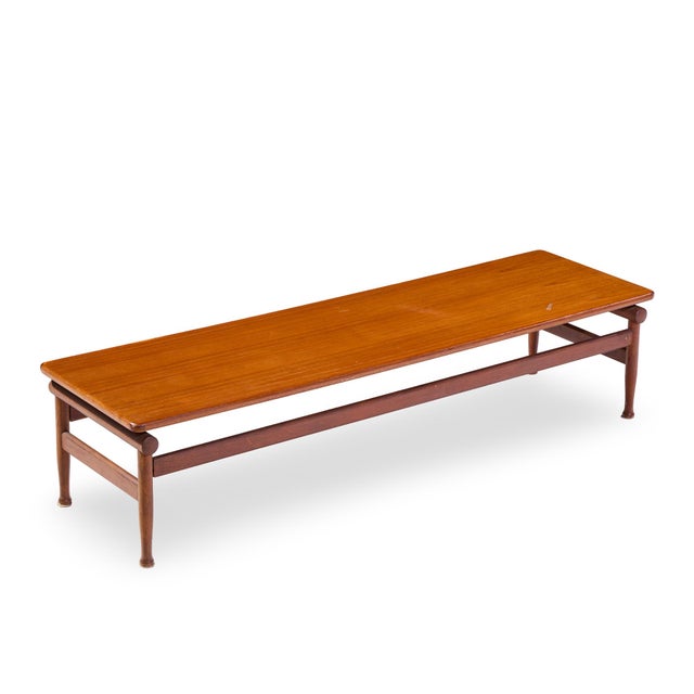 Kai Lyngfeldt-Larsen for Søborg Møbelfabrik Mid Century Danish Teak Bench Coffee Table For Sale - Image 9 of 9