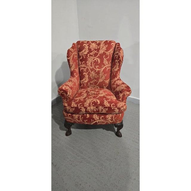 Wing-Backed Mahogany Chair, 1920 For Sale - Image 3 of 14