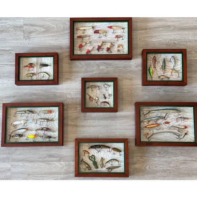 Vintage Fishing Lures in Shadow Box Chairish