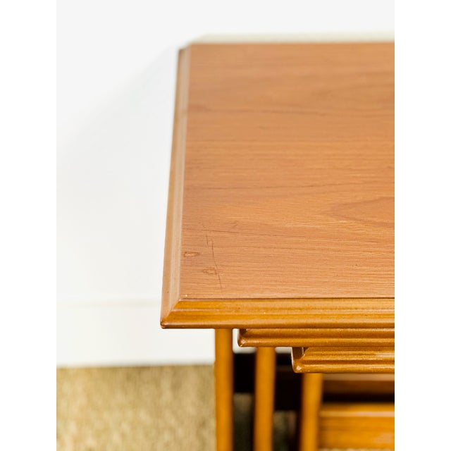 Scandinavian Teak Nesting Tables, 1960s, Set of 3 For Sale - Image 11 of 17