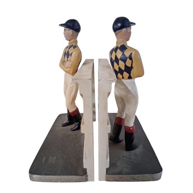 Vintage Kentucky Tavern Creation Jockey / Equestrian Bookends Circa 1947, a Pair For Sale - Image 4 of 5