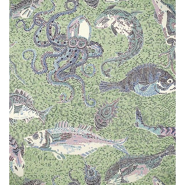 Contemporary The House of Scalamandré Mikonos Wallcovering, Blue & Green For Sale - Image 3 of 3