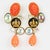 Zoe Coste Faux-Coral and AB Crystal Dangle Earrings For Sale - Image 4 of 7