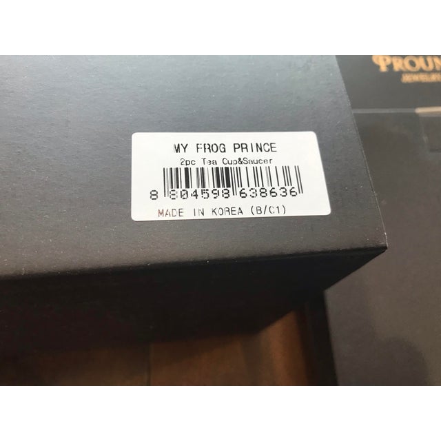 Ceramic Prouna “My Frog Prince” Fine Bone China Dessert Plates & Coffee Cups–Set of 8 For Sale - Image 7 of 11