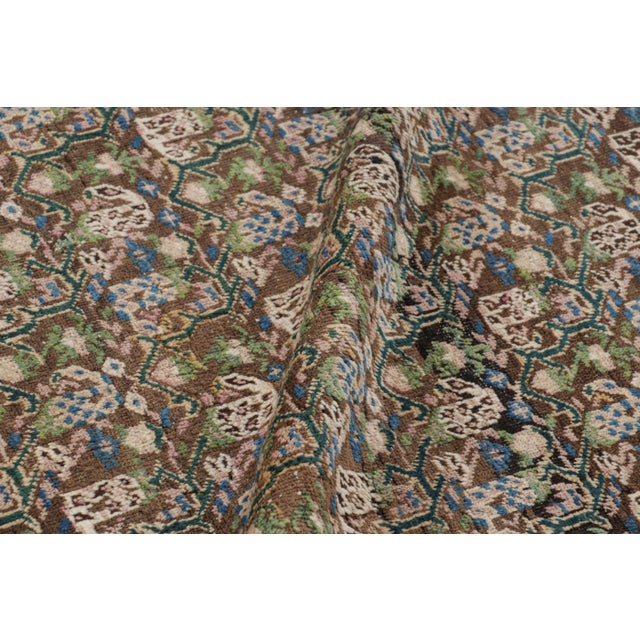 Antique Tabriz Persian Rug in Brown With Geometric Florals, From Rug & Kilim For Sale In New York - Image 6 of 7