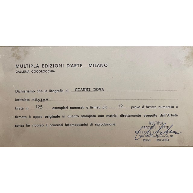 Gianni Dova, Flight, Lithograph For Sale - Image 6 of 7