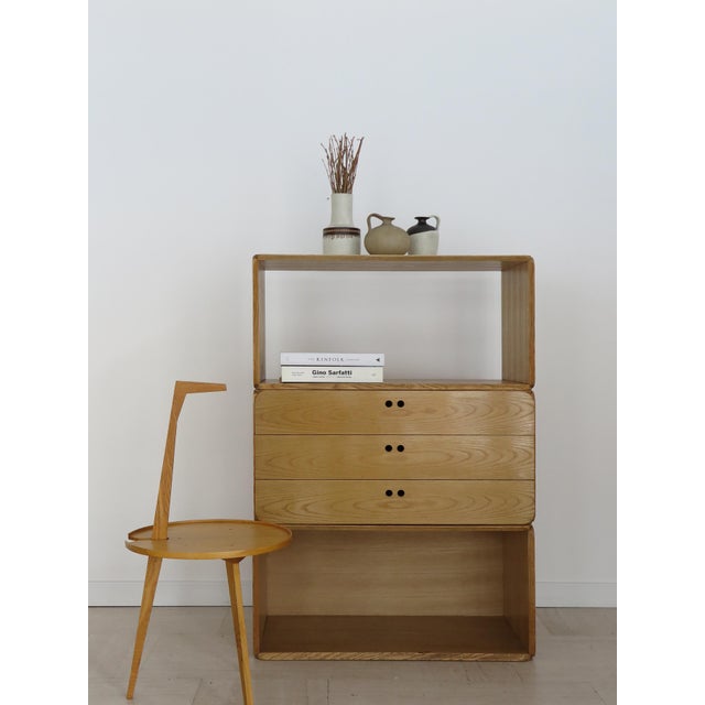 Beige Italian Samara Series Modular Bookcase in Ash by Derk Jan De Vries for Maisa, Italy, 1970s For Sale - Image 8 of 15