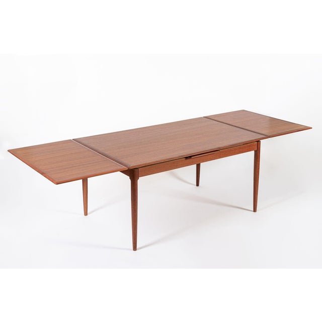Mid Century Danish Teak Extension Dining Table by Kai Kristiansen (Attr.) For Sale In Detroit - Image 6 of 13