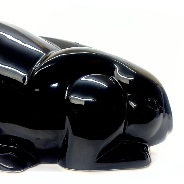Black Vintage Black Ceramic Bunny by Mikasa Japan For Sale - Image 8 of 11