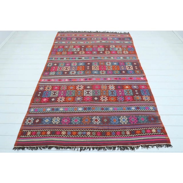 Vintage Turkish Balya Kilim Embroidery Rug For Sale - Image 13 of 13