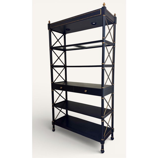 Wood Sherrill Lighted Regency Etagere For Sale - Image 7 of 16