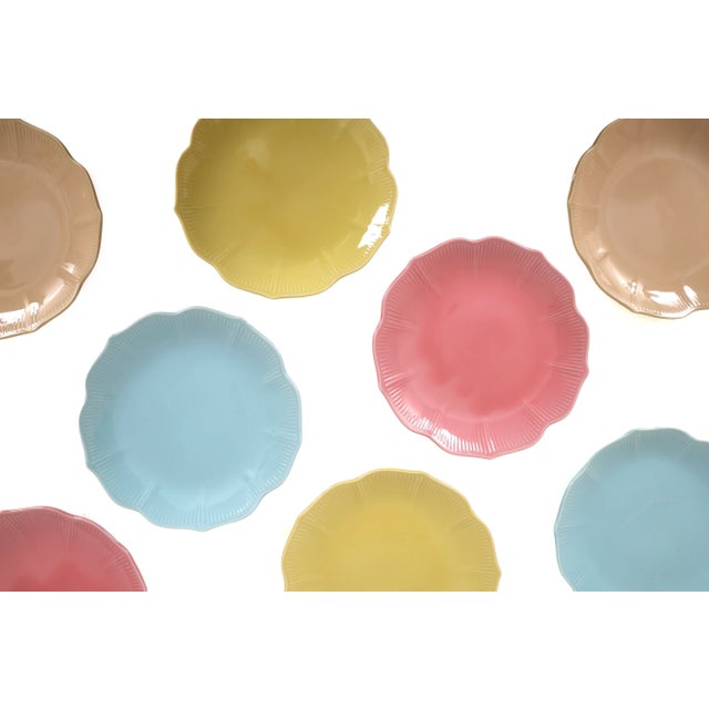 Mid Century Modern Lotus Plates and Bowls in Pastel Colors - Set of 27 For Sale - Image 13 of 14