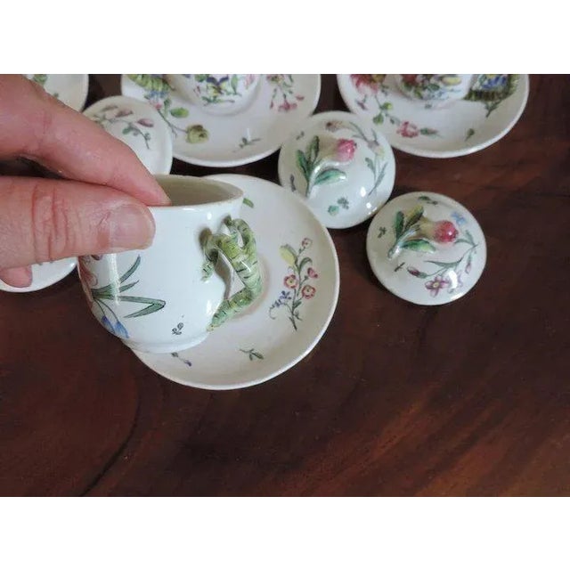 White 19th Century Veuve Perrin French Faience Tin Glaze Pottery Pots De Creme- 16 Pieces For Sale - Image 8 of 11