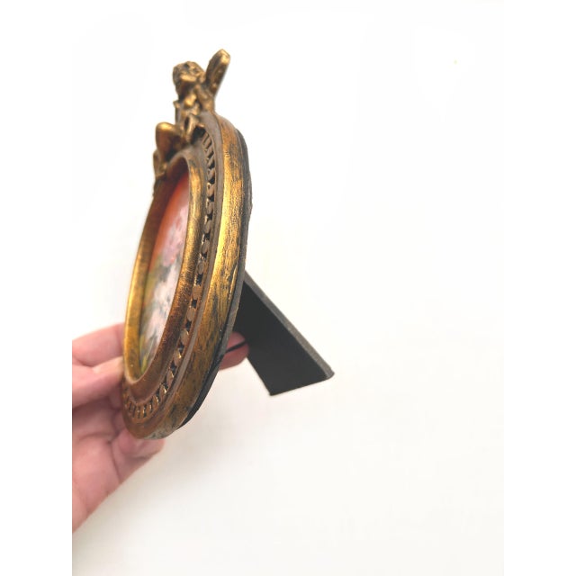 Gold Framed Original Floral Painting Oval Wall Decor by Valeriya Serova For Sale - Image 8 of 8