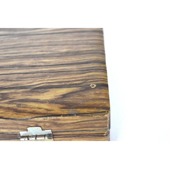 Wood Mid-Century Faux Wood Silverware Storage Box For Sale - Image 7 of 8