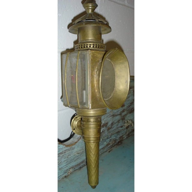 Metal Early 20th Century American Coach Lamps Sconces - a Pair For Sale - Image 7 of 7