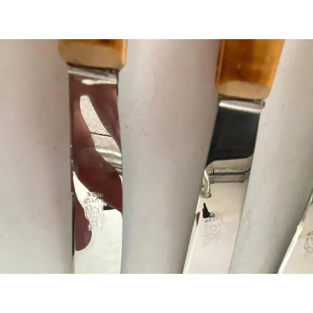 1970s French Cutlery in Faux Bamboo, 1970, Set of 12 For Sale - Image 5 of 12