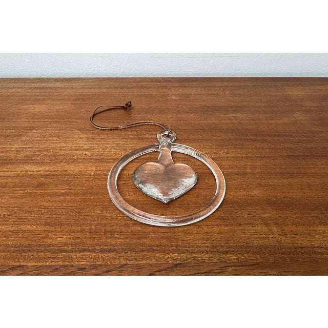 Vintage Swedish Heart Window Decoration in Glass by Bertil Vallien for Kosta Boda, 1970s For Sale - Image 13 of 15