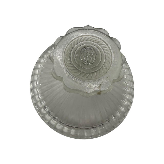 Glass Vintage Clear Glass Lidded Vanity Jar With Ribbed Base For Sale - Image 7 of 12