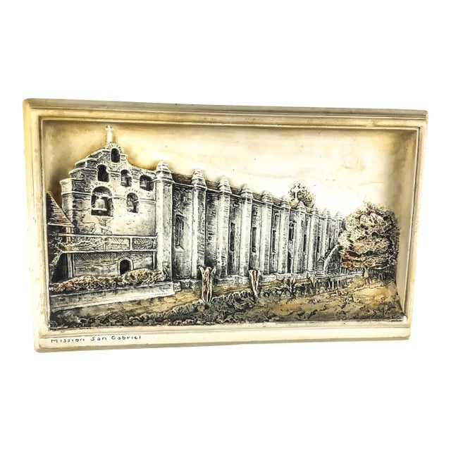 Ivorex Vintage Sculpture Wall Art of Mission San Gabriel For Sale