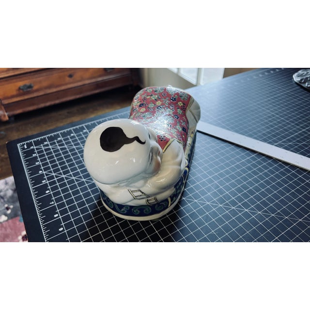 Vintage Porcelain Japanese Takmakura Geisha Girl Neck Rest For Sale - Image 4 of 8