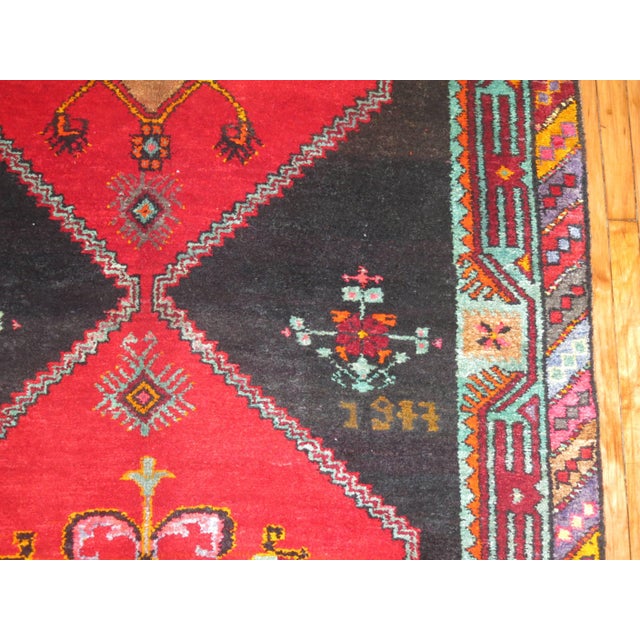 Zabihi Collection Vintage Turkish Kars Corridor Size Rug For Sale In New York - Image 6 of 6