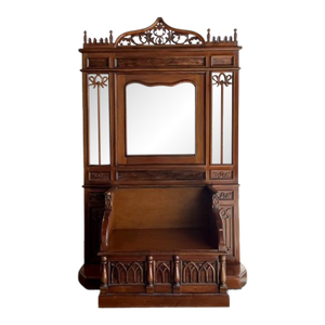 Vintage Gothic Revival Hall Bench