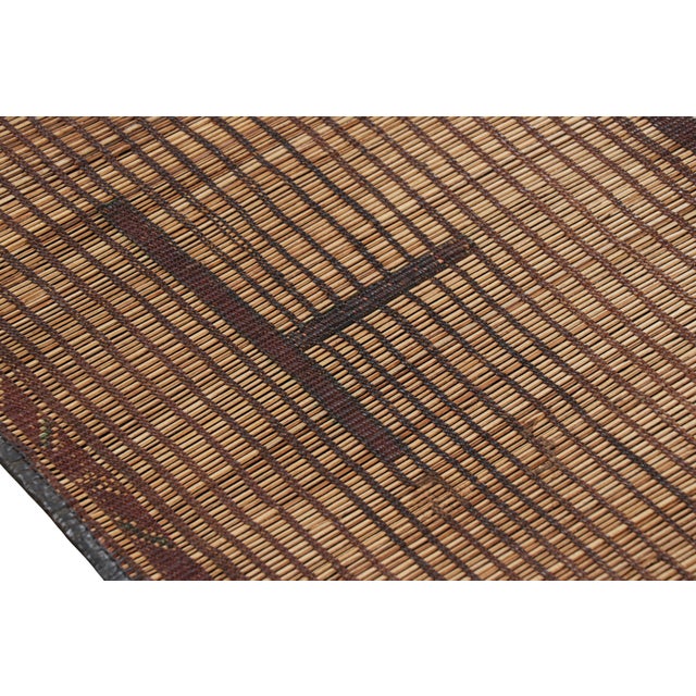Vintage Moroccan Tuareg Mat in Beige, With Geometric Patterns, From Rug & Kilim For Sale In New York - Image 6 of 7