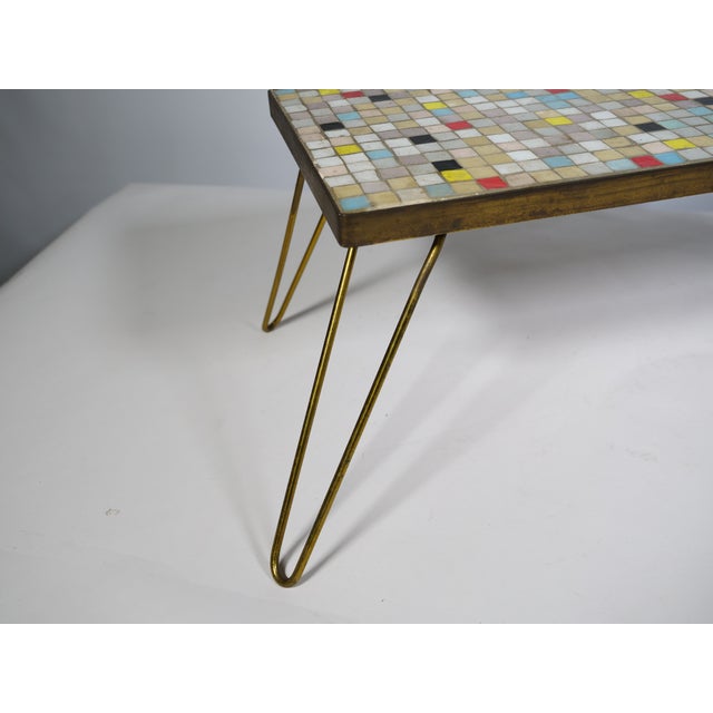 1960s Mid-Century Mosaic Plant Stand with Hairpin Legs, 1950s For Sale - Image 5 of 9